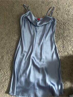 Guess Light Blue Satin Slip Dress